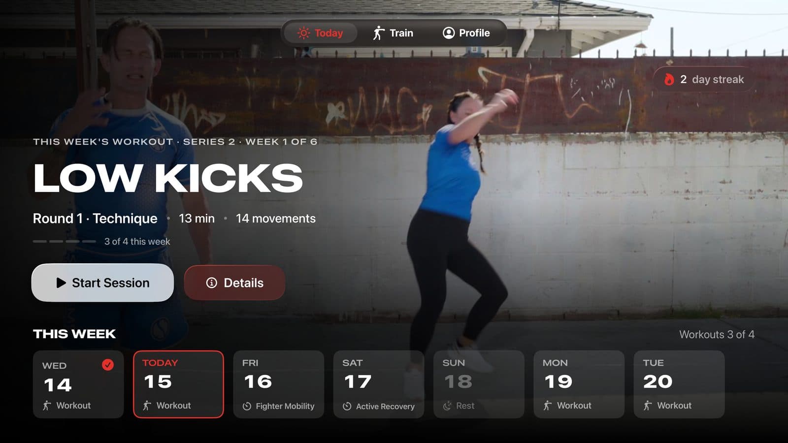 Today on the Real Self Defense TV app: this week's workout, Start Session and the week ahead